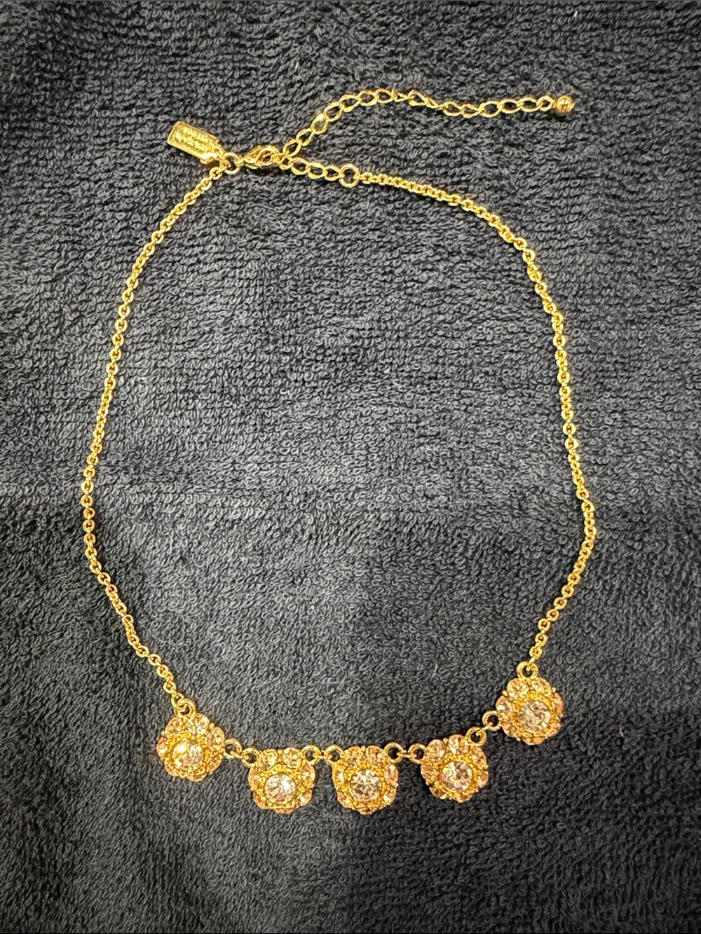 kate spade Gold Floral Crystal Pendant Necklace